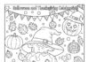 Halloween and Thanksgiving Coloring Page
