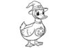 Halloween Duck in Costume Coloring Page