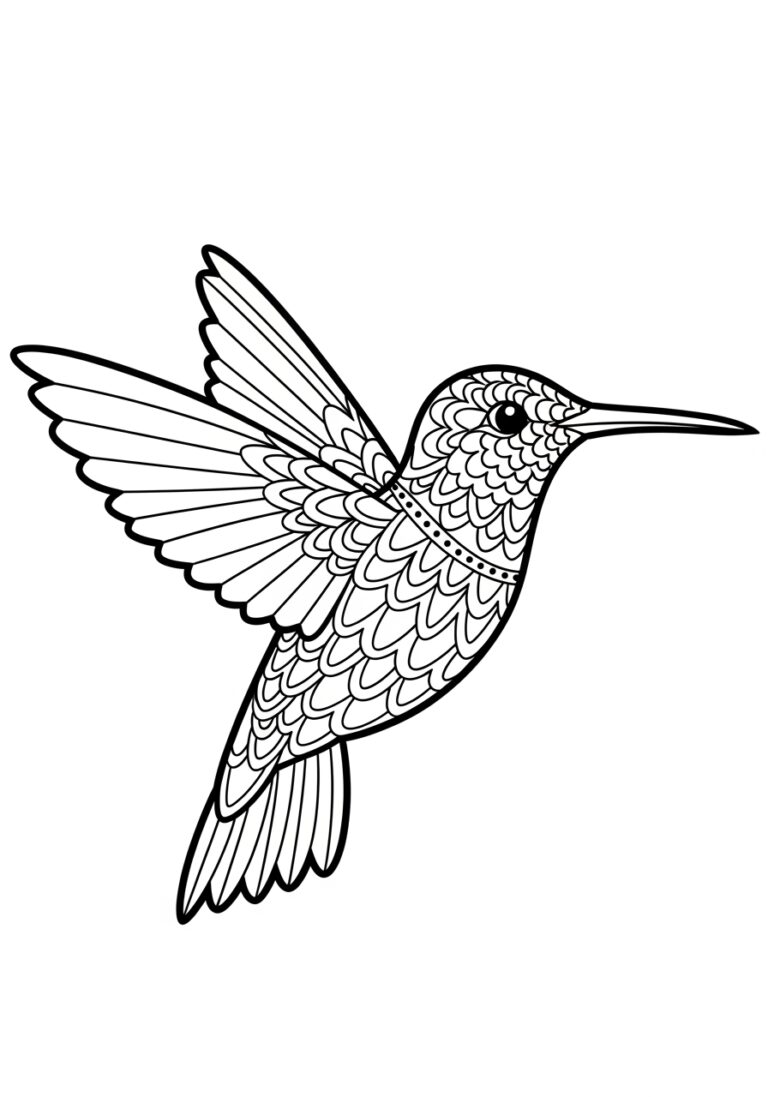 Halloween Hummingbird Coloring Page