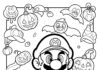 Halloween Mario Coloring Page