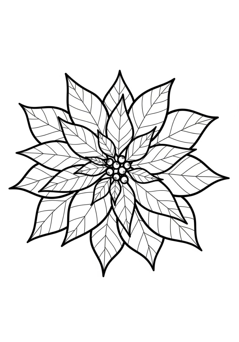 Halloween Poinsettia Coloring Page