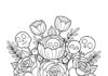 Halloween Spooky Bouquet Coloring Page