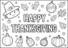 Happy Thanksgiving Coloring Page for Preschoolers