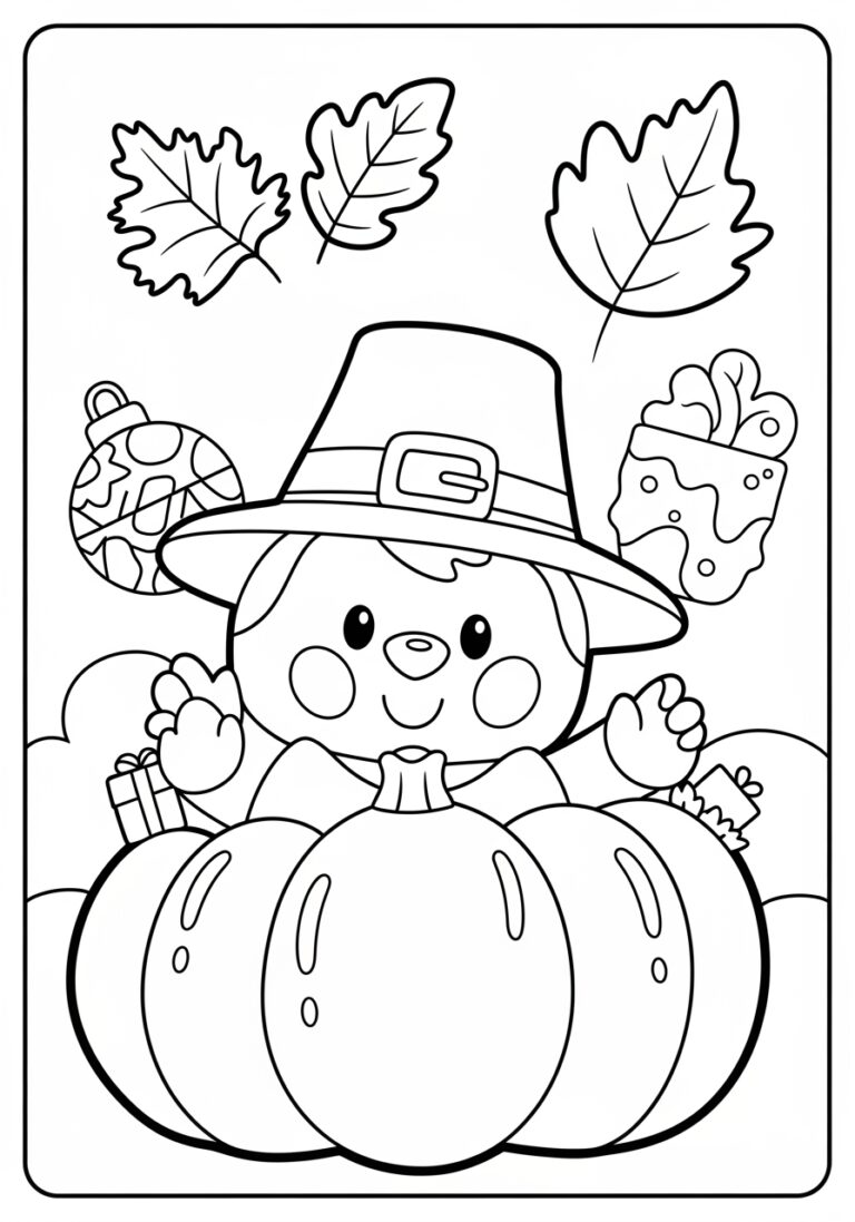 Happy Thanksgiving Day Coloring Page