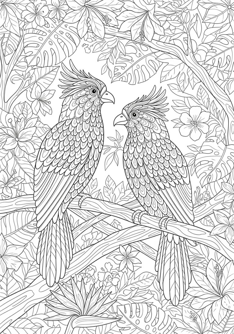 Hard Bird Coloring Page