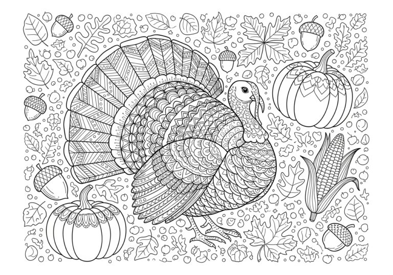 Hard Thanksgiving Coloring Page