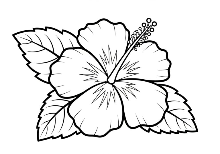 Hibiscus Flower Coloring Page