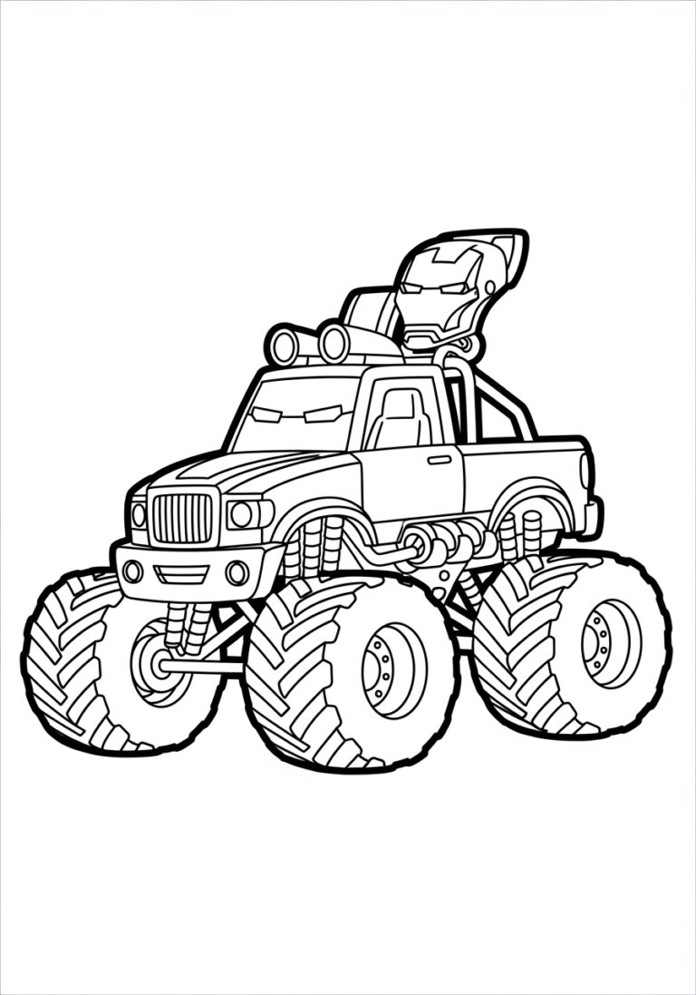 Ironman Monster Truck Coloring Page