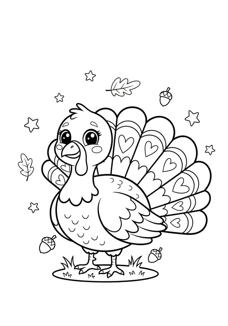 Kindergarten Turkey Coloring Page