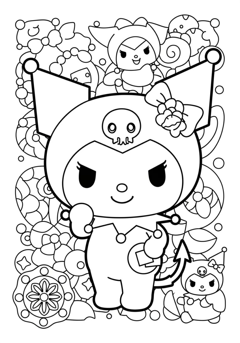 Kuromi Aesthetic Coloring Page