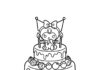 Kuromi Birthday Cake Coloring Page