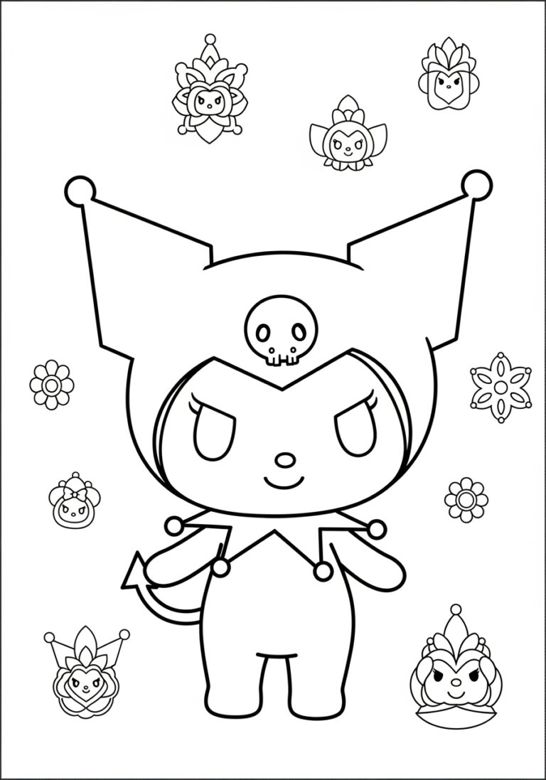 Kuromi Chibi Coloring Page
