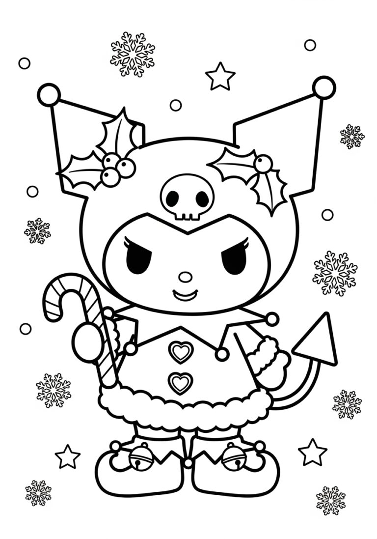 Kuromi Christmas Coloring Page