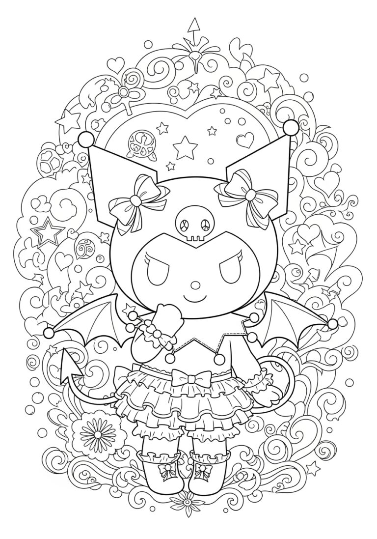 Kuromi Coloring Page for Adults