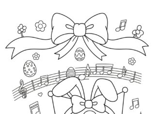 Kuromi Easter Coloring Page