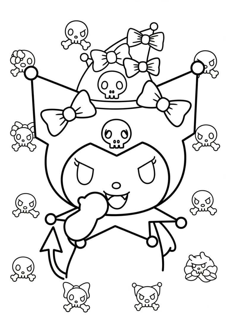 Kuromi Kawaii Coloring Page