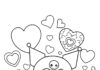 Kuromi Love and Heart Coloring Page