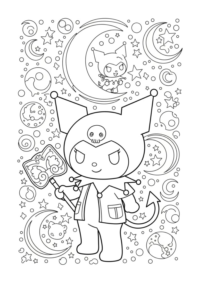 Kuromi Magic Coloring Page