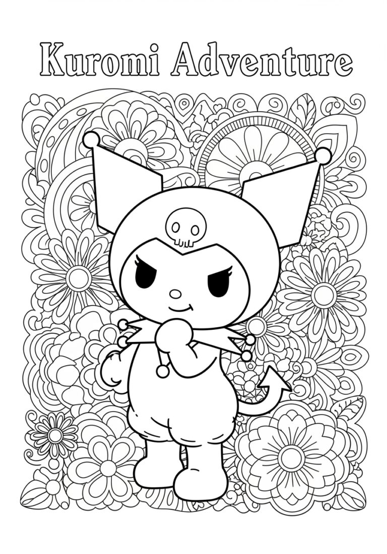 Kuromi Printable Book Coloring Page