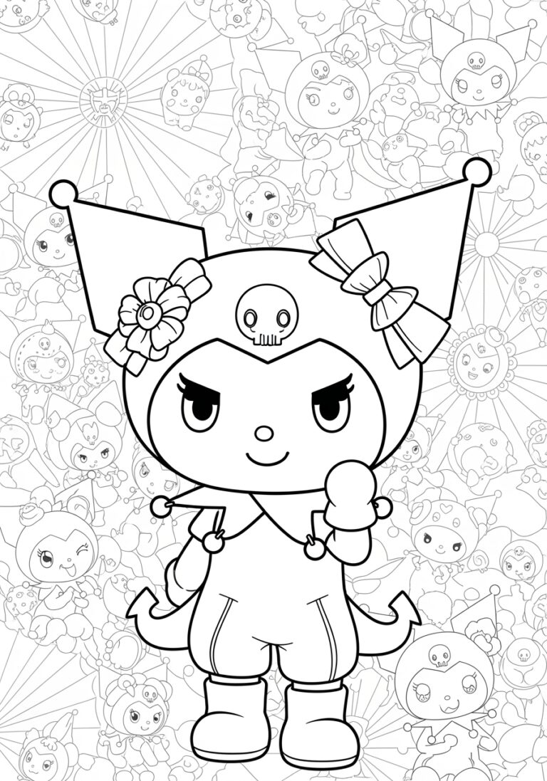 Kuromi Printable PDF Coloring Page