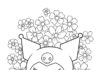 Kuromi with Flowers Coloring Page