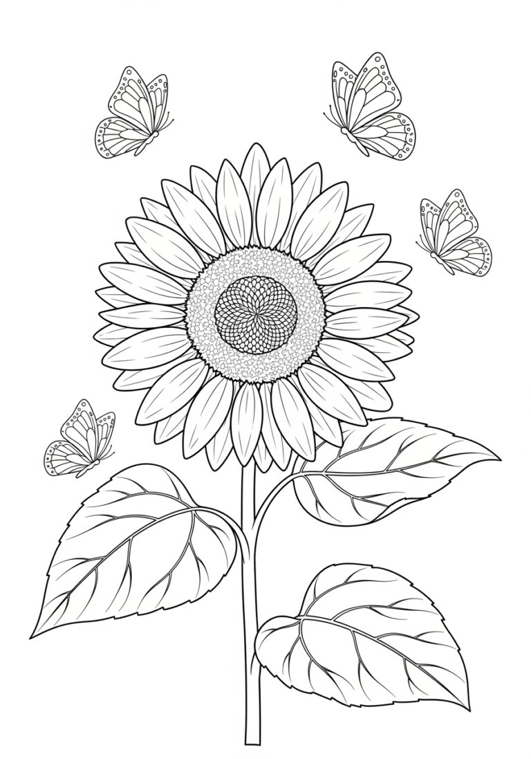 Large Sunflower Coloring Page