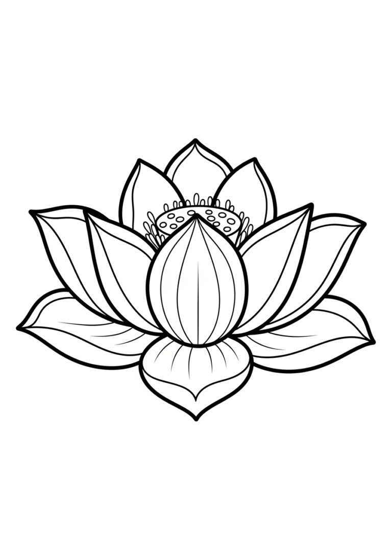 Lotus Flower Coloring Page