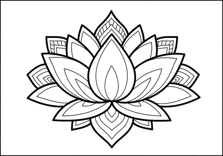 Lotus with Inspirational Quote Coloring Page