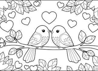 Love Bird Coloring Page
