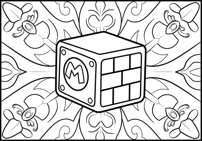 Mario Block Coloring Page