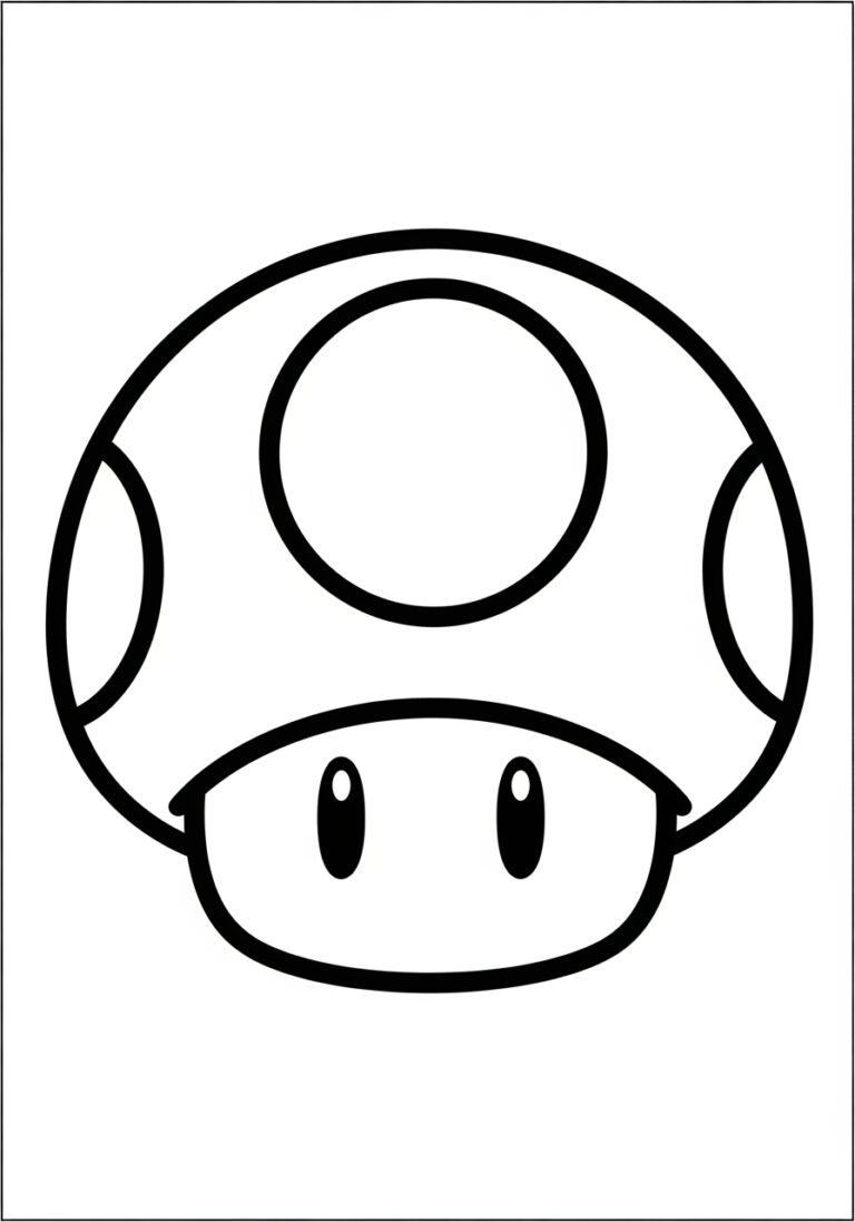 Mario Mushroom Coloring Page