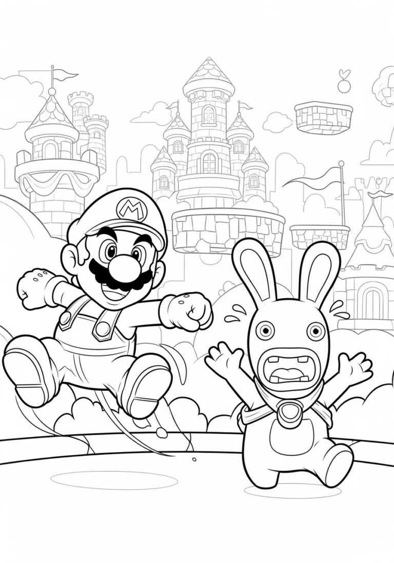 Mario Rabbids Kingdom Battle Coloring Page