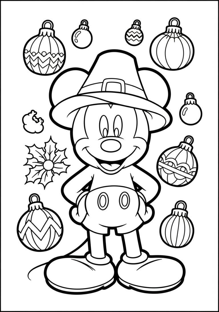 Mickey Thanksgiving Coloring Page