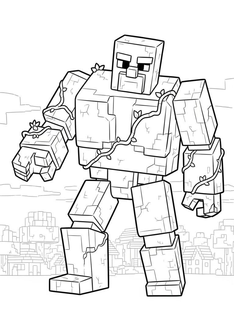Minecraft Coloring Page Iron Golem