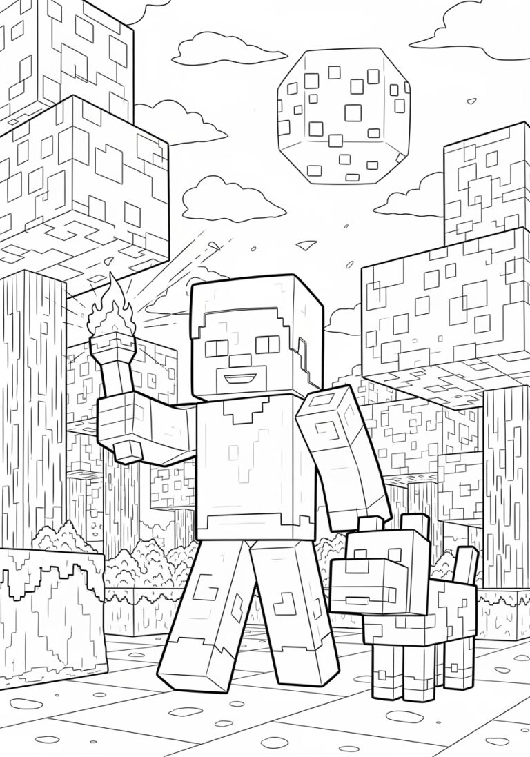 Minecraft Coloring Page Steve