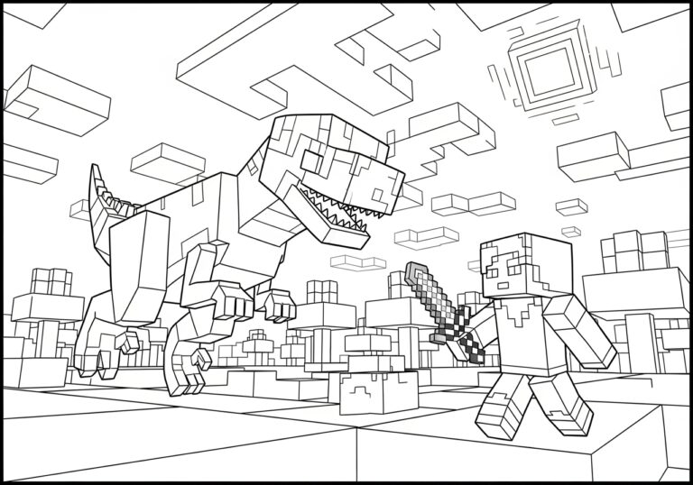 Minecraft Dinosaur Coloring Page