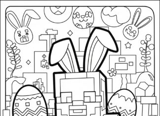 Minecraft Easter Coloring Page