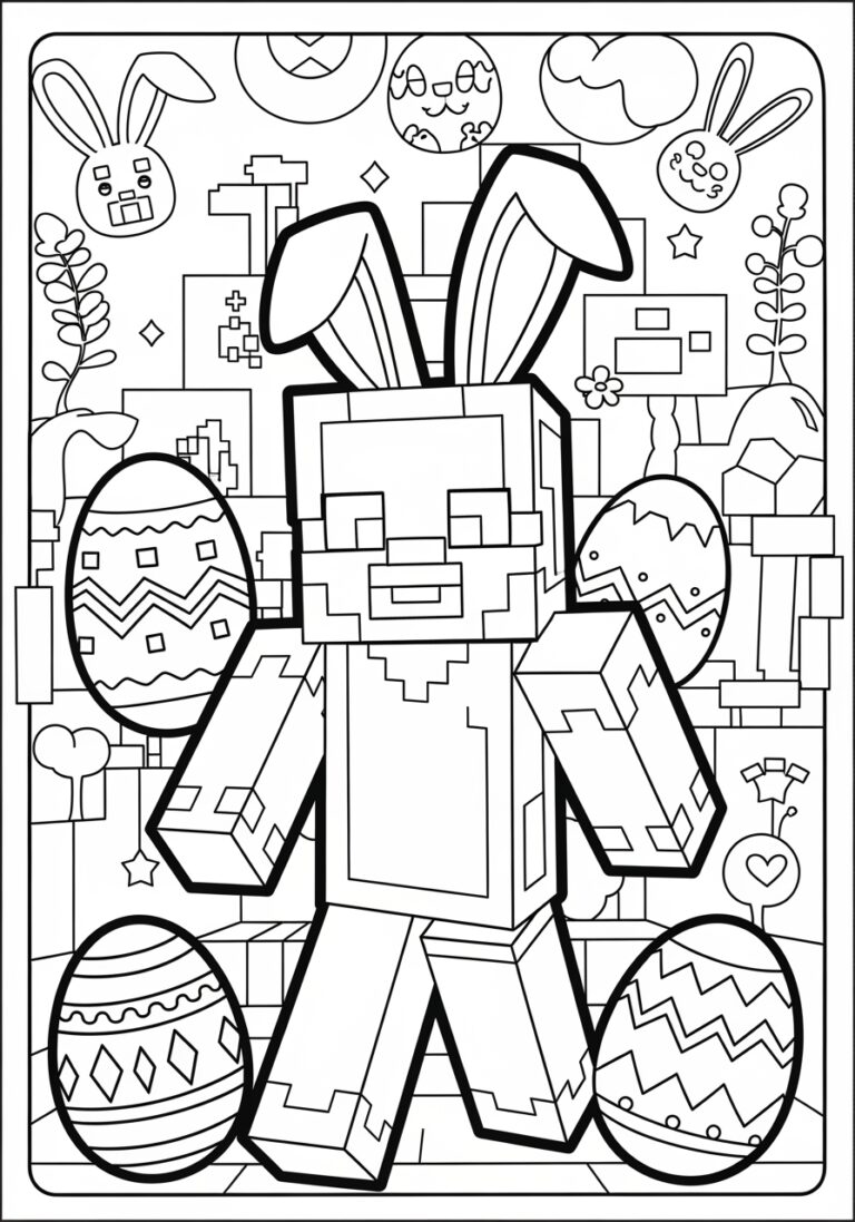 Minecraft Easter Coloring Page