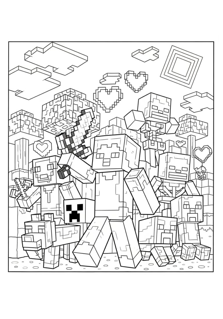 Minecraft Picture Coloring Page