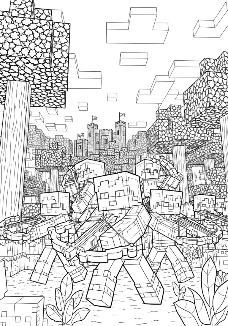 Minecraft Pillager Coloring Page