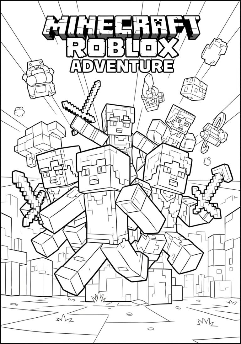 Minecraft Roblox Coloring Page