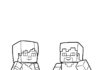 Minecraft Steve and Alex Coloring Page