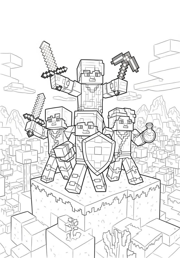 Minecraft Story Mode Coloring Page