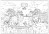Minecraft Village Coloring Page