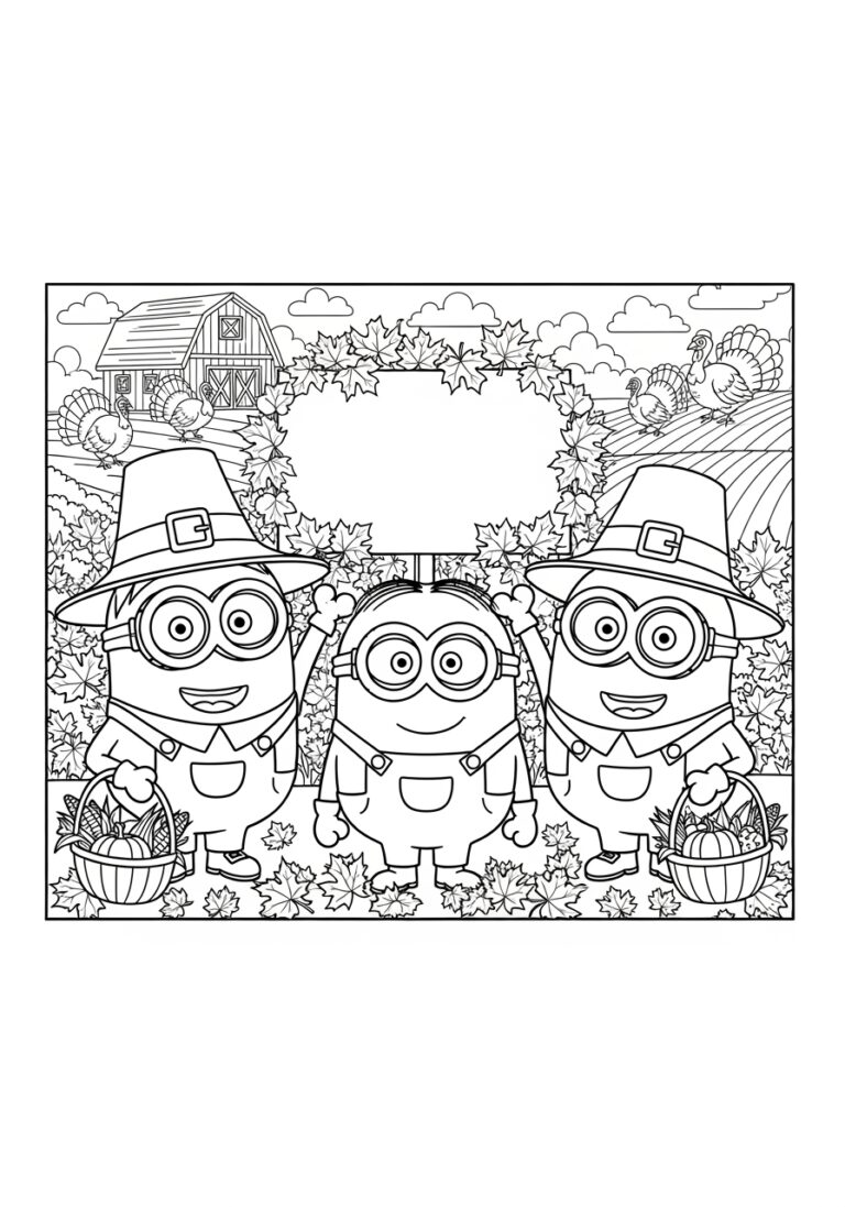Minion Thanksgiving Coloring Page