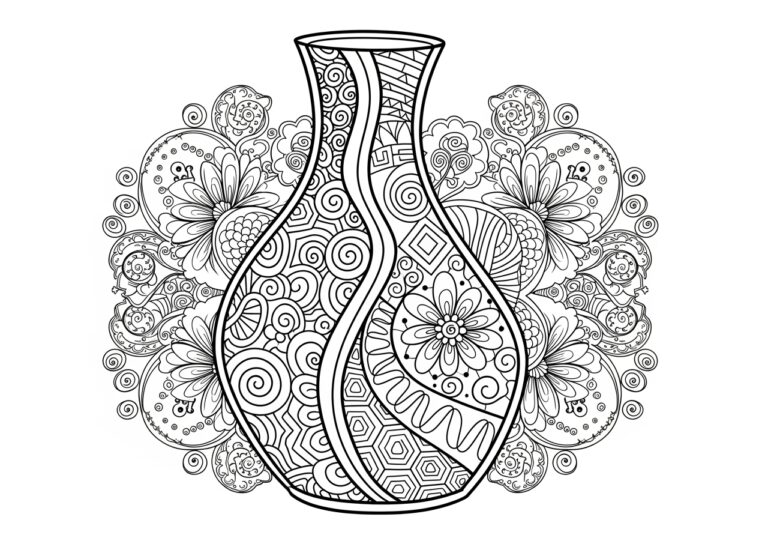Modern Art Vase Coloring Page