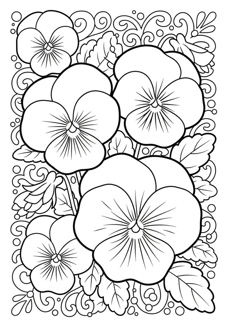 Pansy Coloring Page