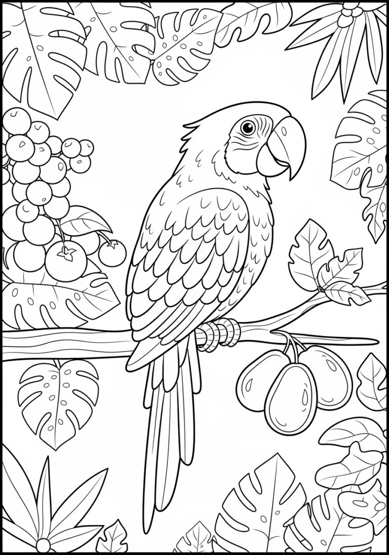 Parrot Bird Coloring Page
