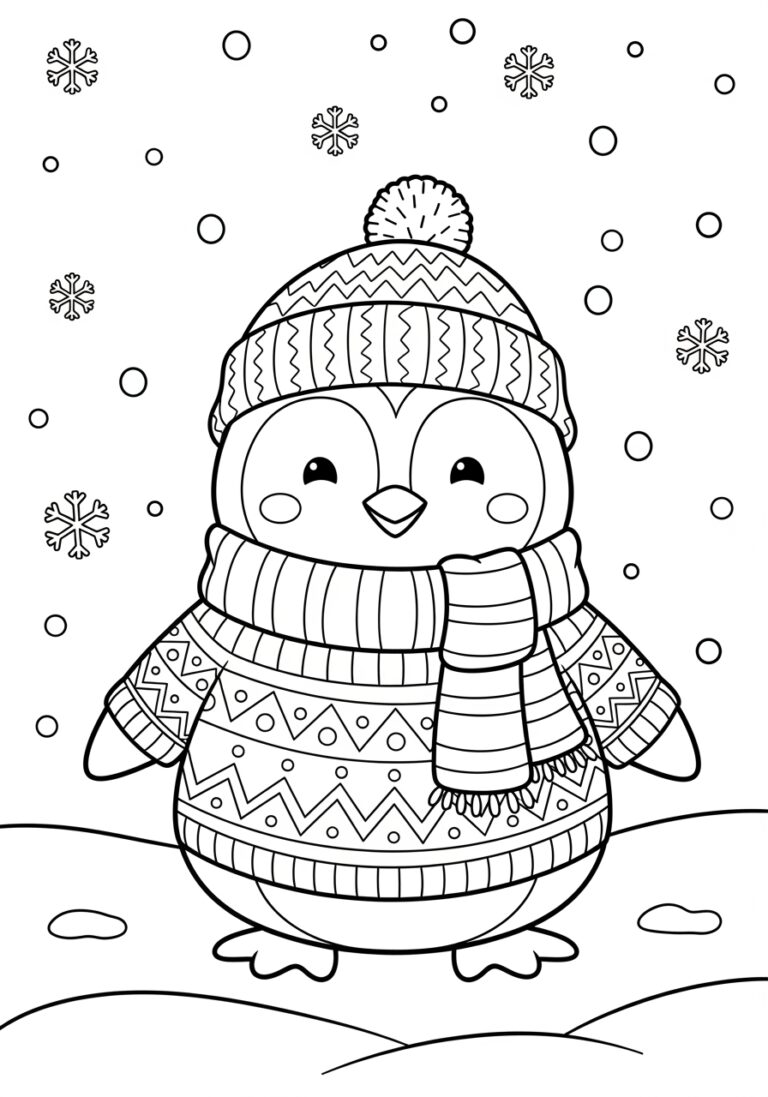Penguin Coloring Image