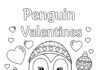 Penguin Valentine Coloring Page